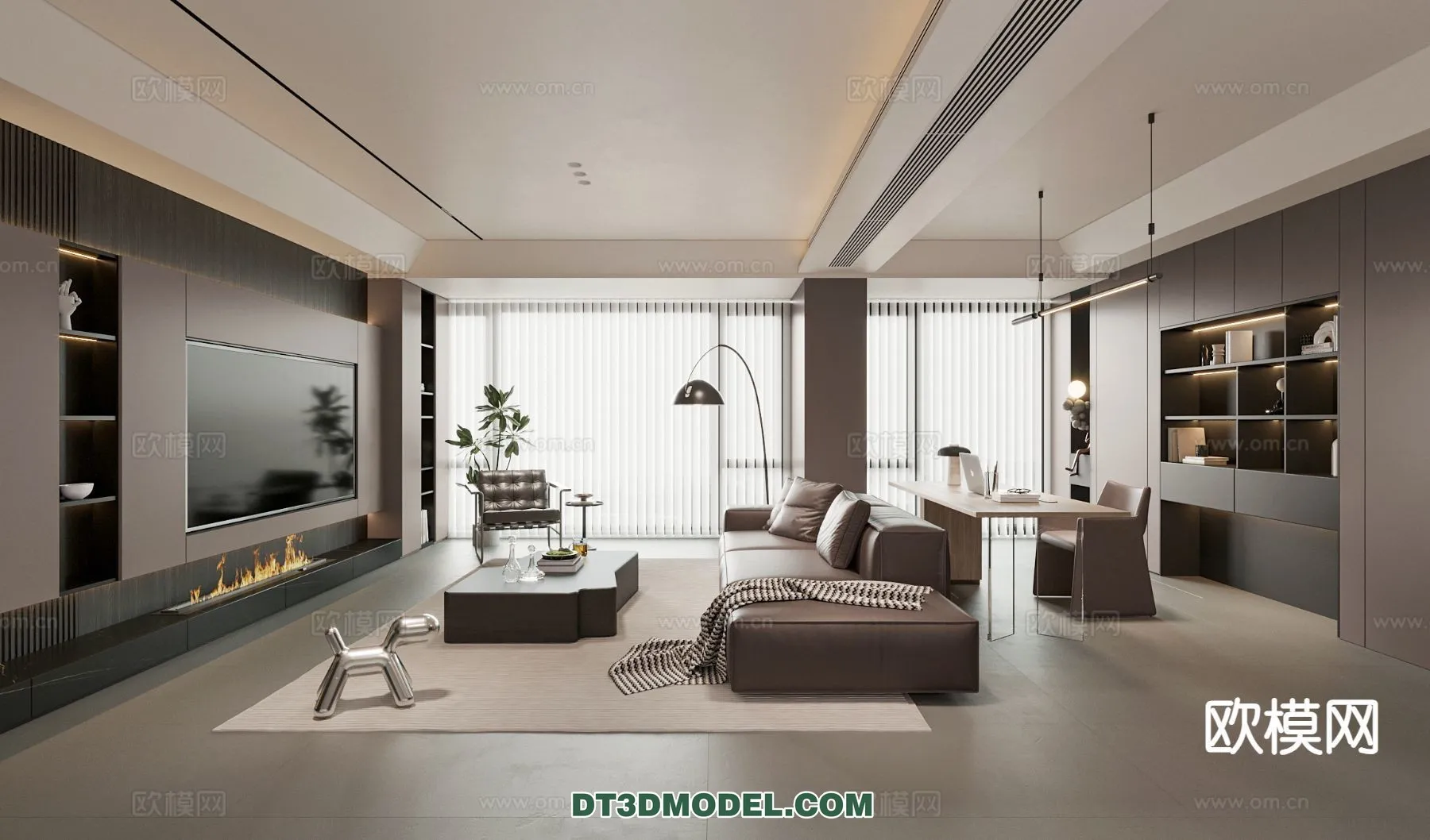 Living Room - Italian Style - Interior 3D Scene - 058