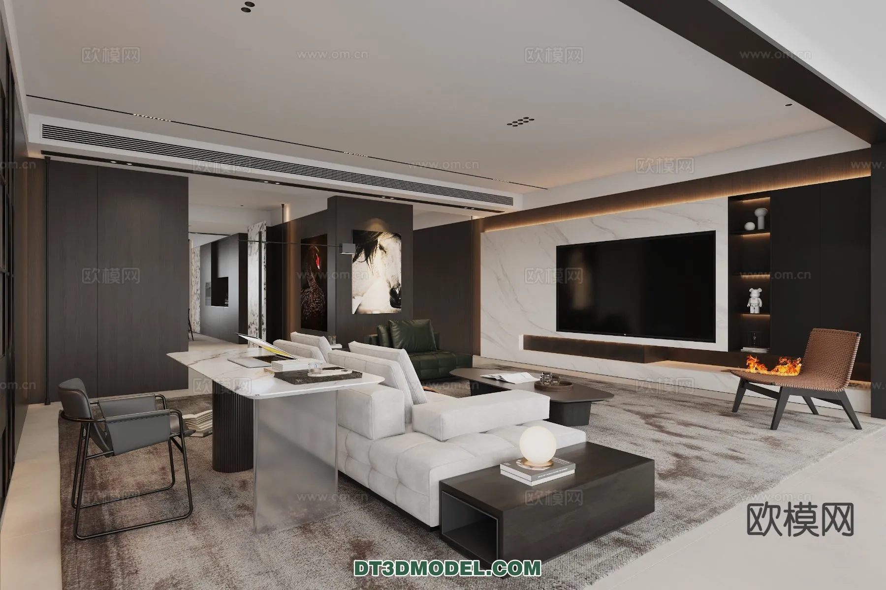 Living Room - Italian Style - Interior 3D Scene - 063