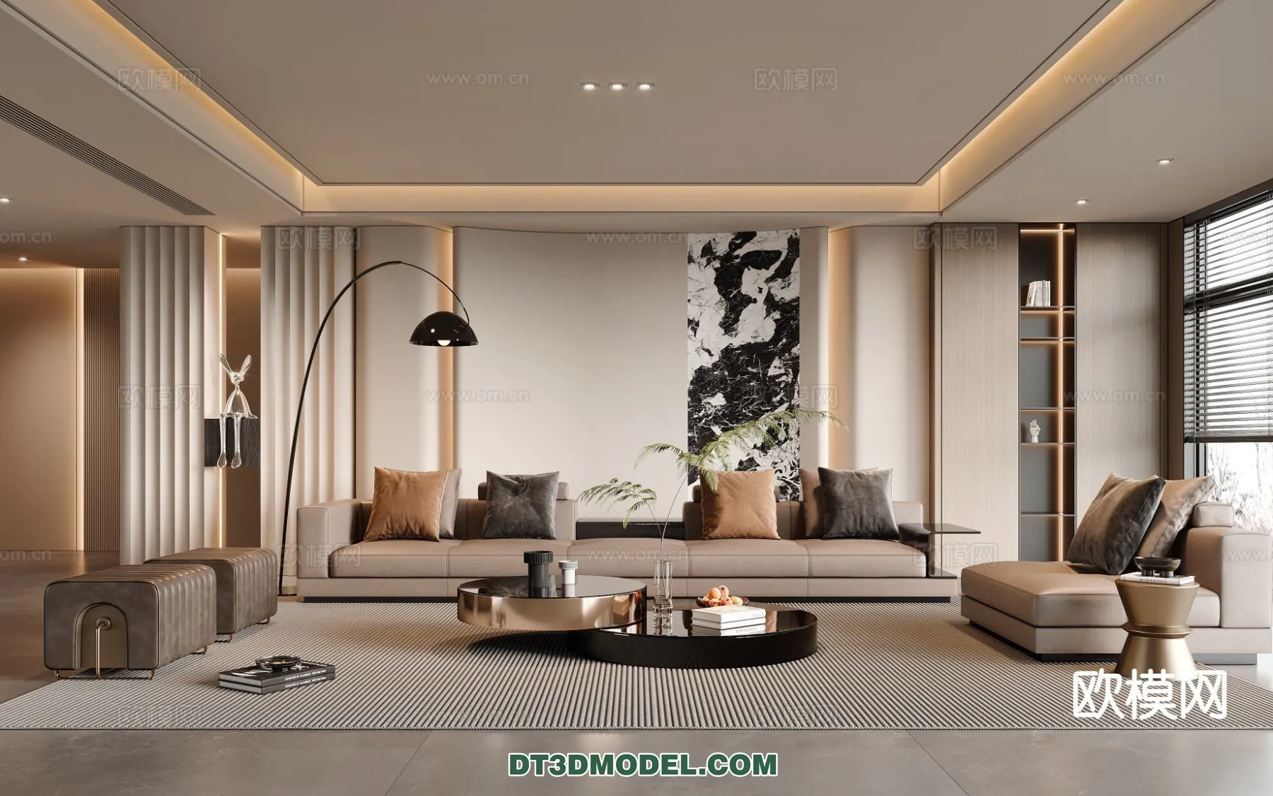 Living Room - Italian Style - Interior 3D Scene - 065