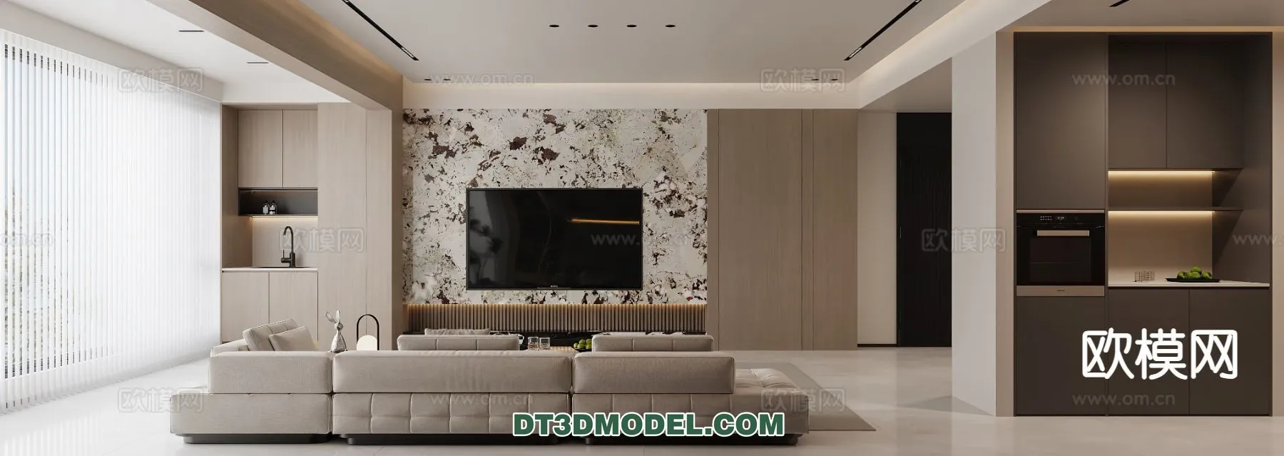 Living Room - Italian Style - Interior 3D Scene - 068
