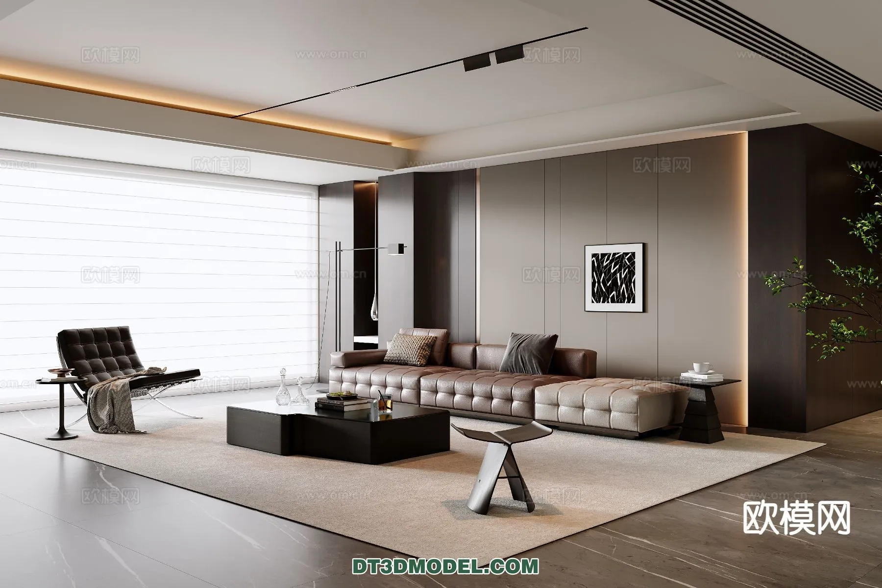 Living Room - Italian Style - Interior 3D Scene - 073
