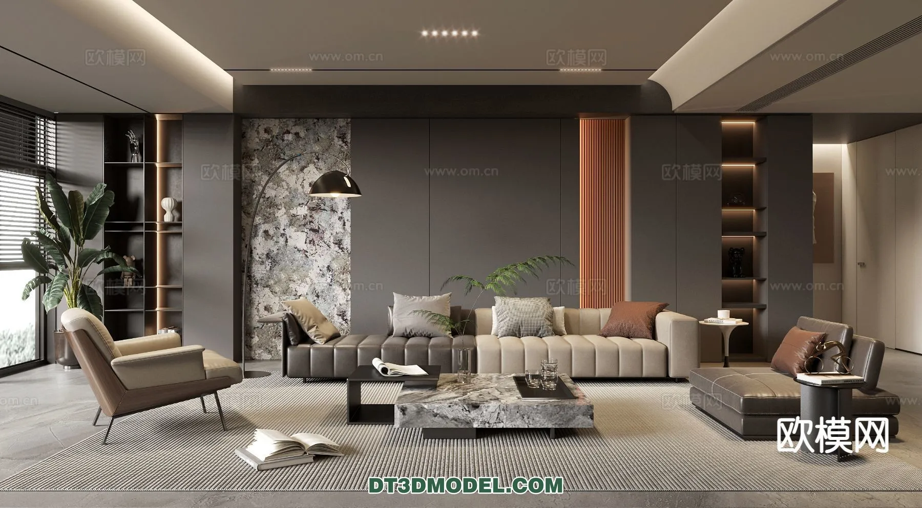Living Room - Italian Style - Interior 3D Scene - 081