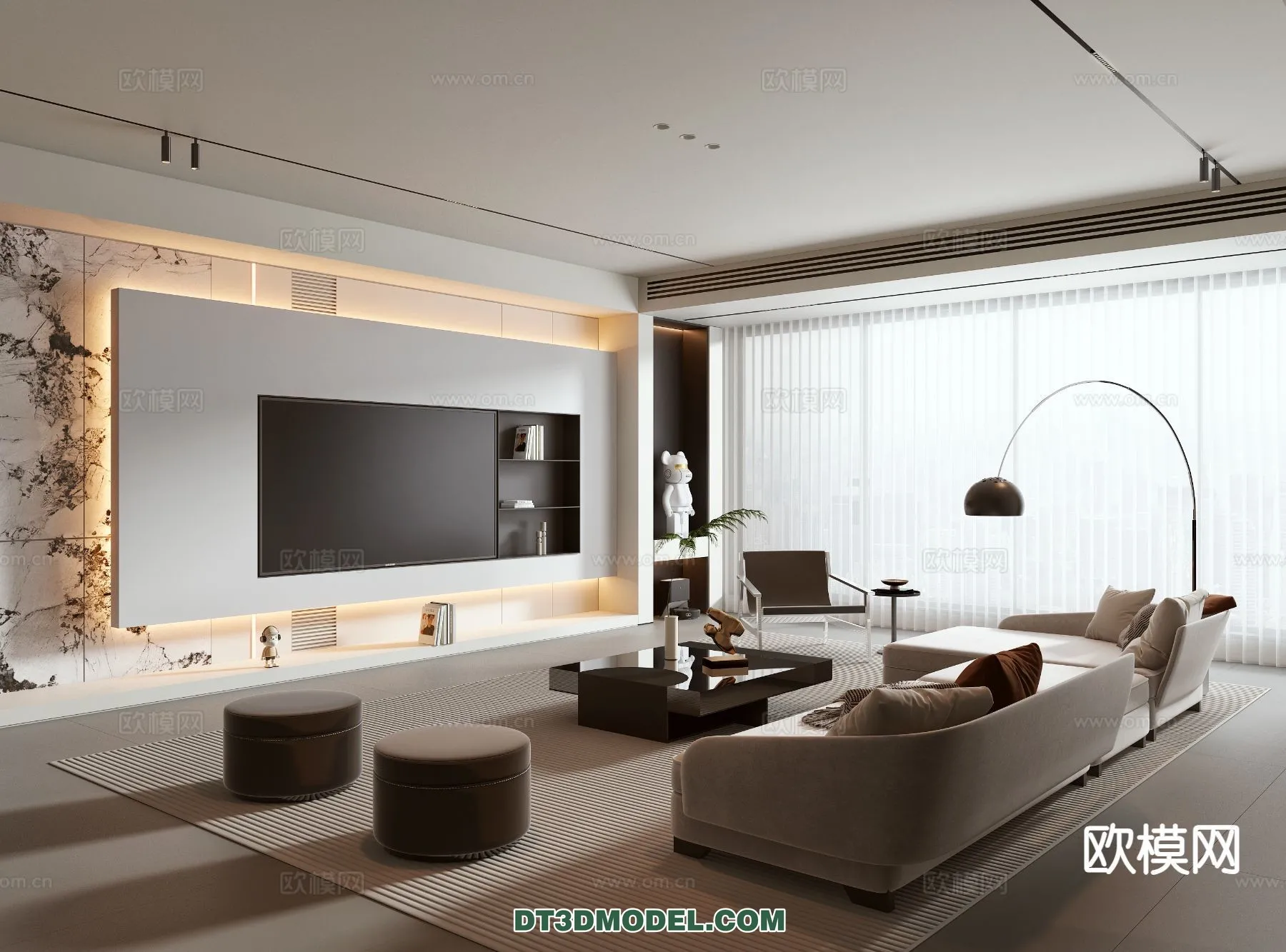 Living Room - Italian Style - Interior 3D Scene - 085