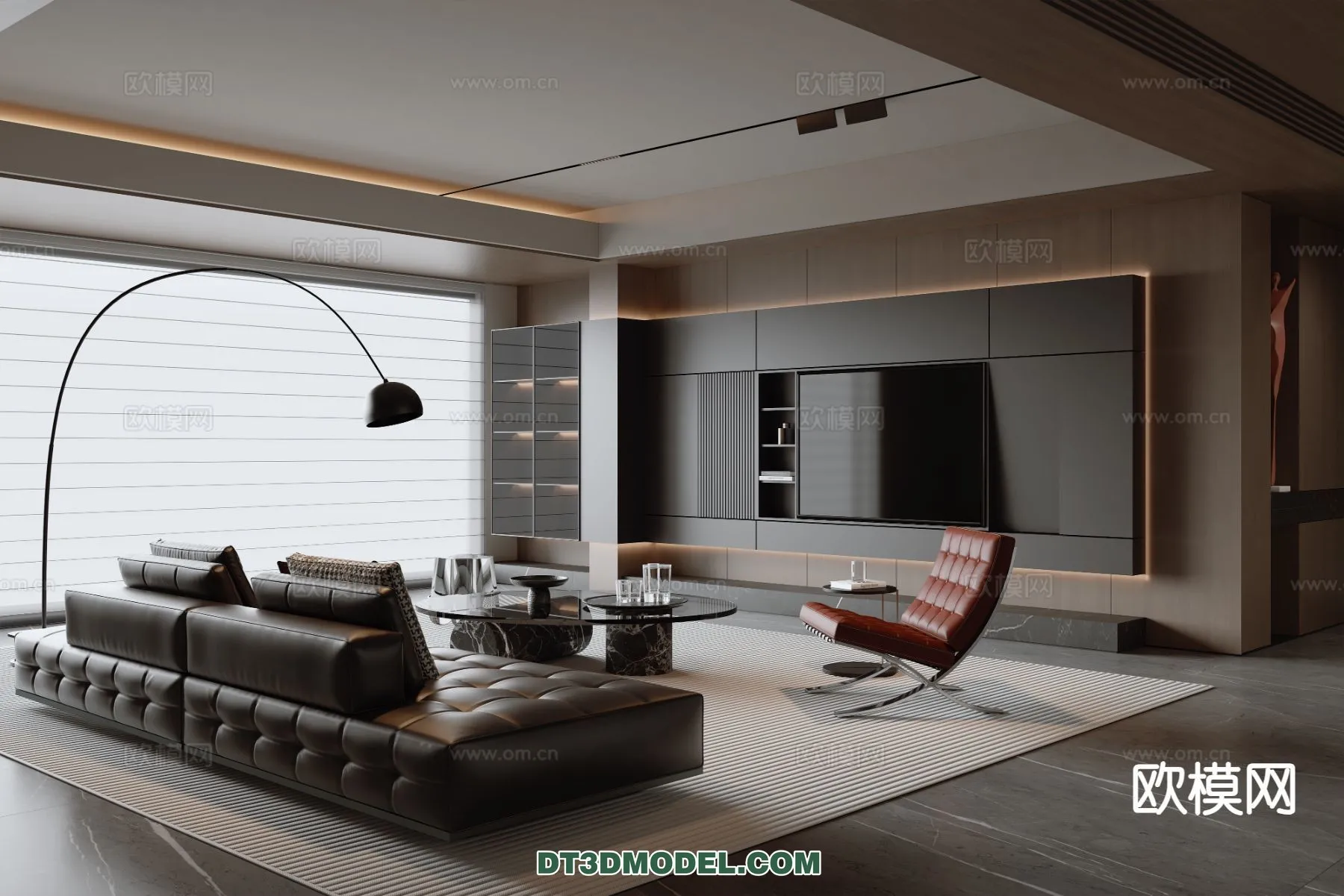 Living Room - Italian Style - Interior 3D Scene - 089