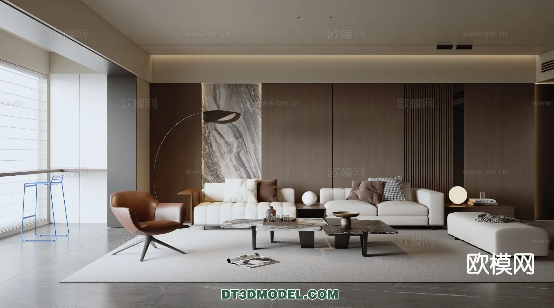 Living Room - Italian Style - Interior 3D Scene - 090
