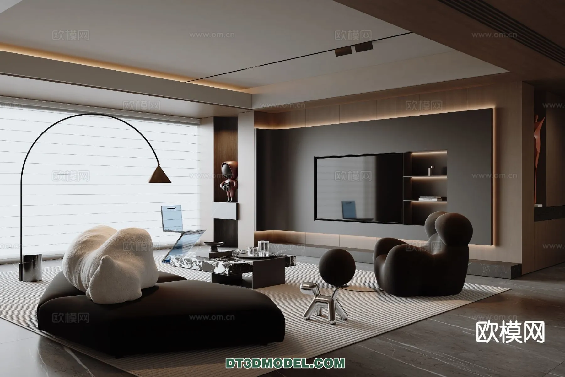 Living Room - Italian Style - Interior 3D Scene - 091