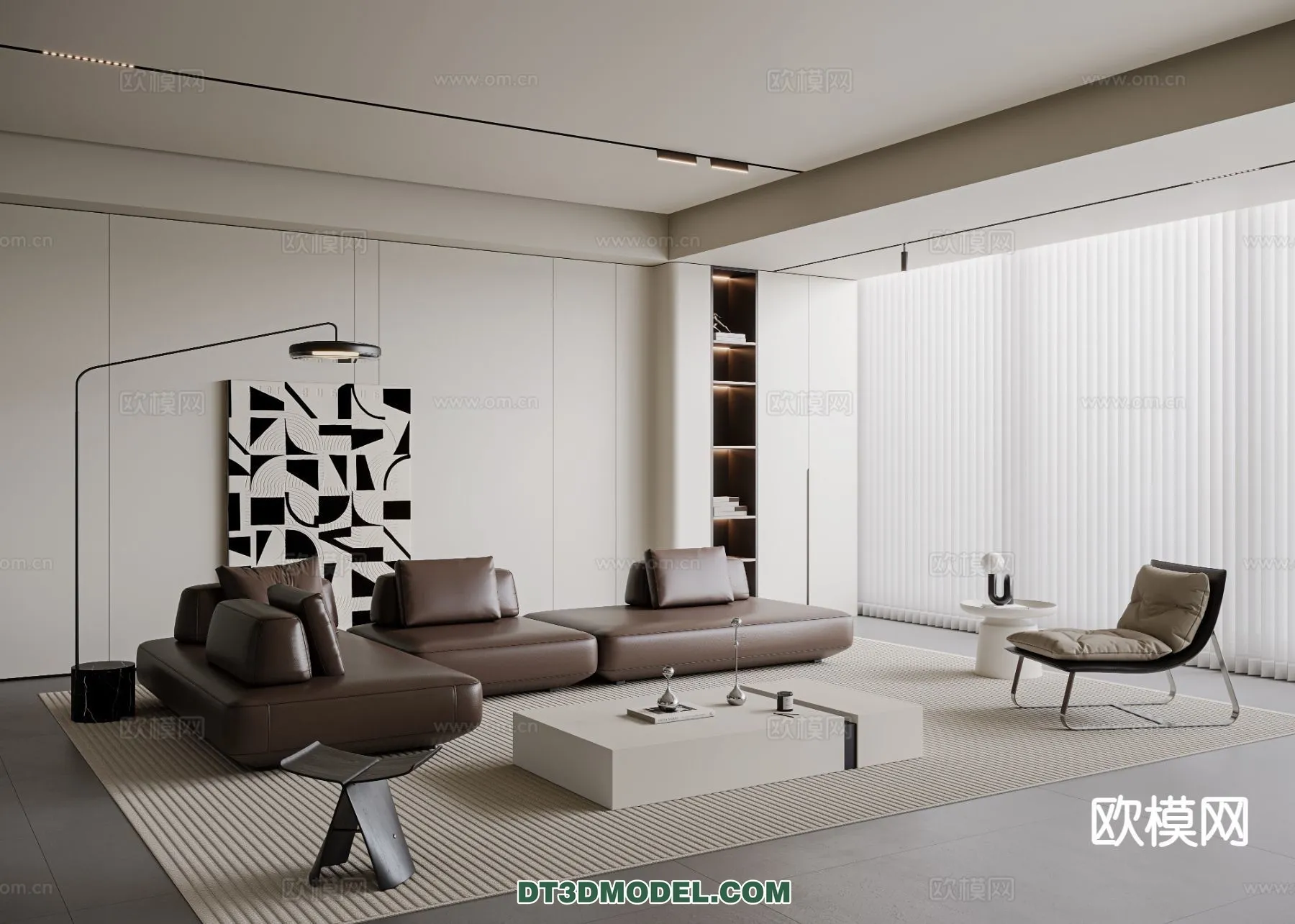 Living Room - Italian Style - Interior 3D Scene - 093