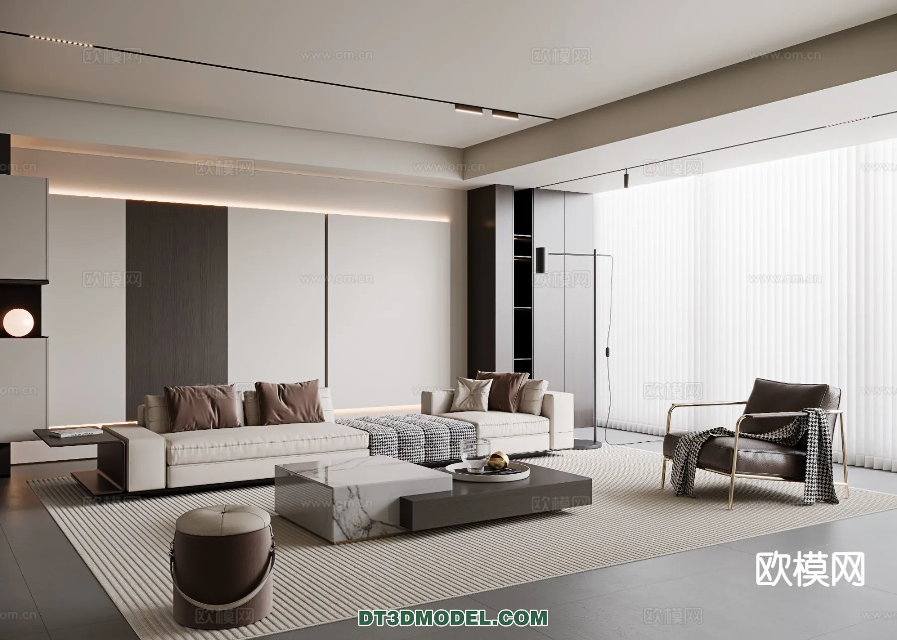 Living Room - Italian Style - Interior 3D Scene - 094