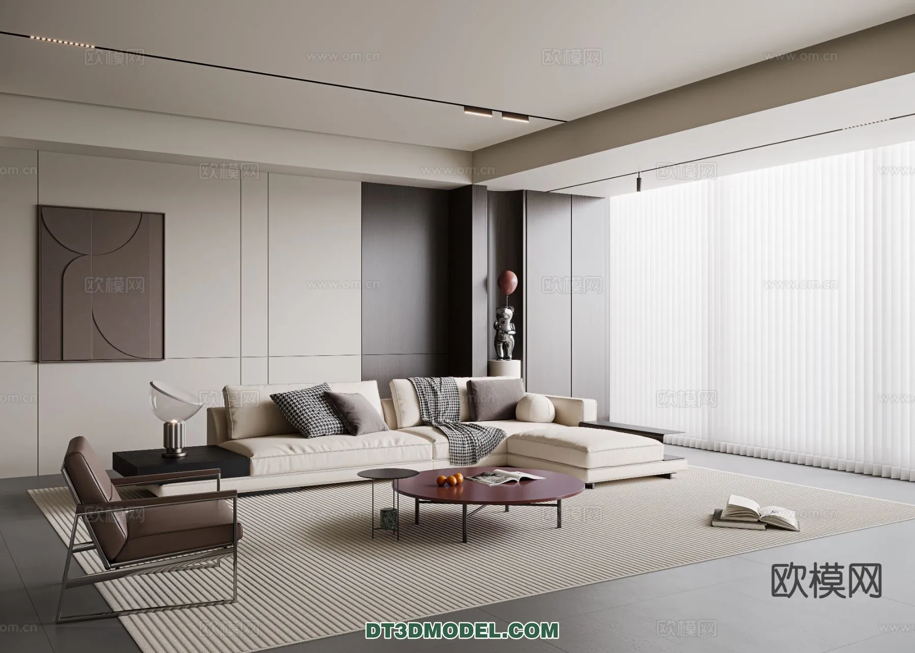 Living Room - Italian Style - Interior 3D Scene - 095