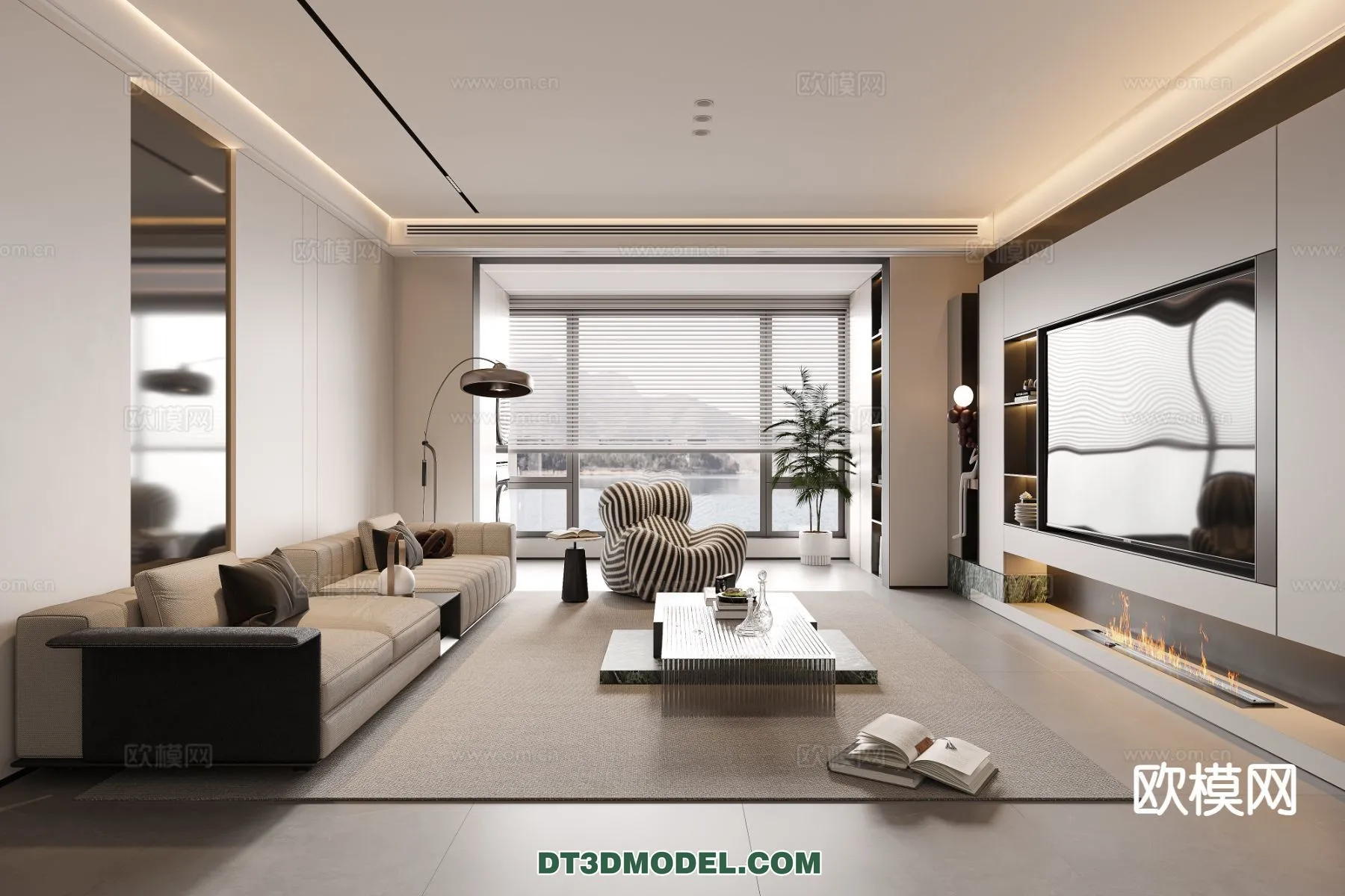 Living Room - Italian Style - Interior 3D Scene - 096