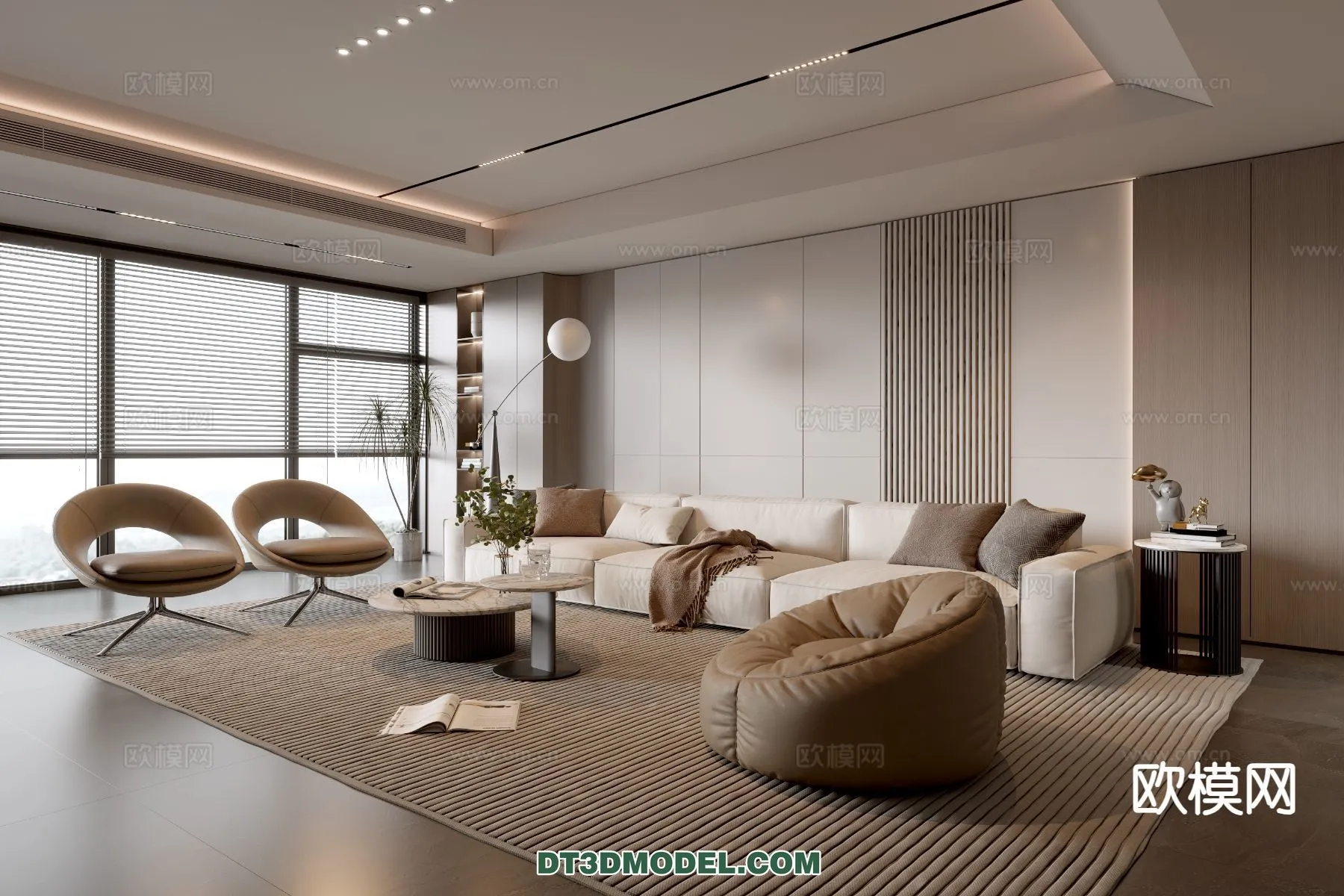 Living Room - Italian Style - Interior 3D Scene - 098
