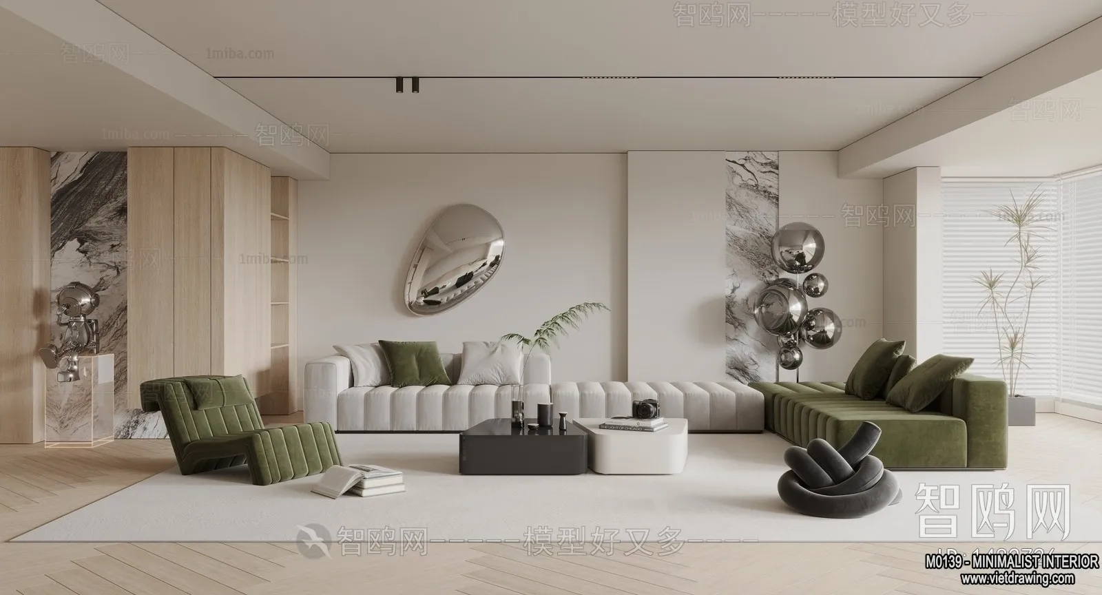 Living Room - Minimalist Style - 3D Interior Scene - 002