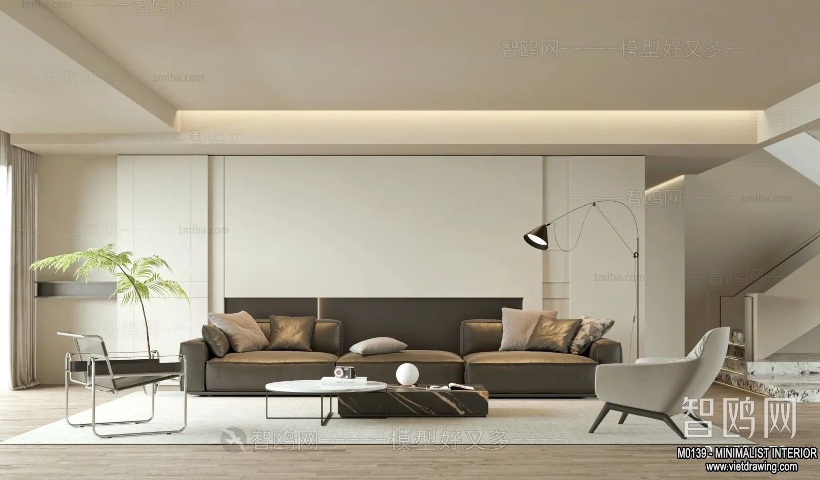 Living Room - Minimalist Style - 3D Interior Scene - 003