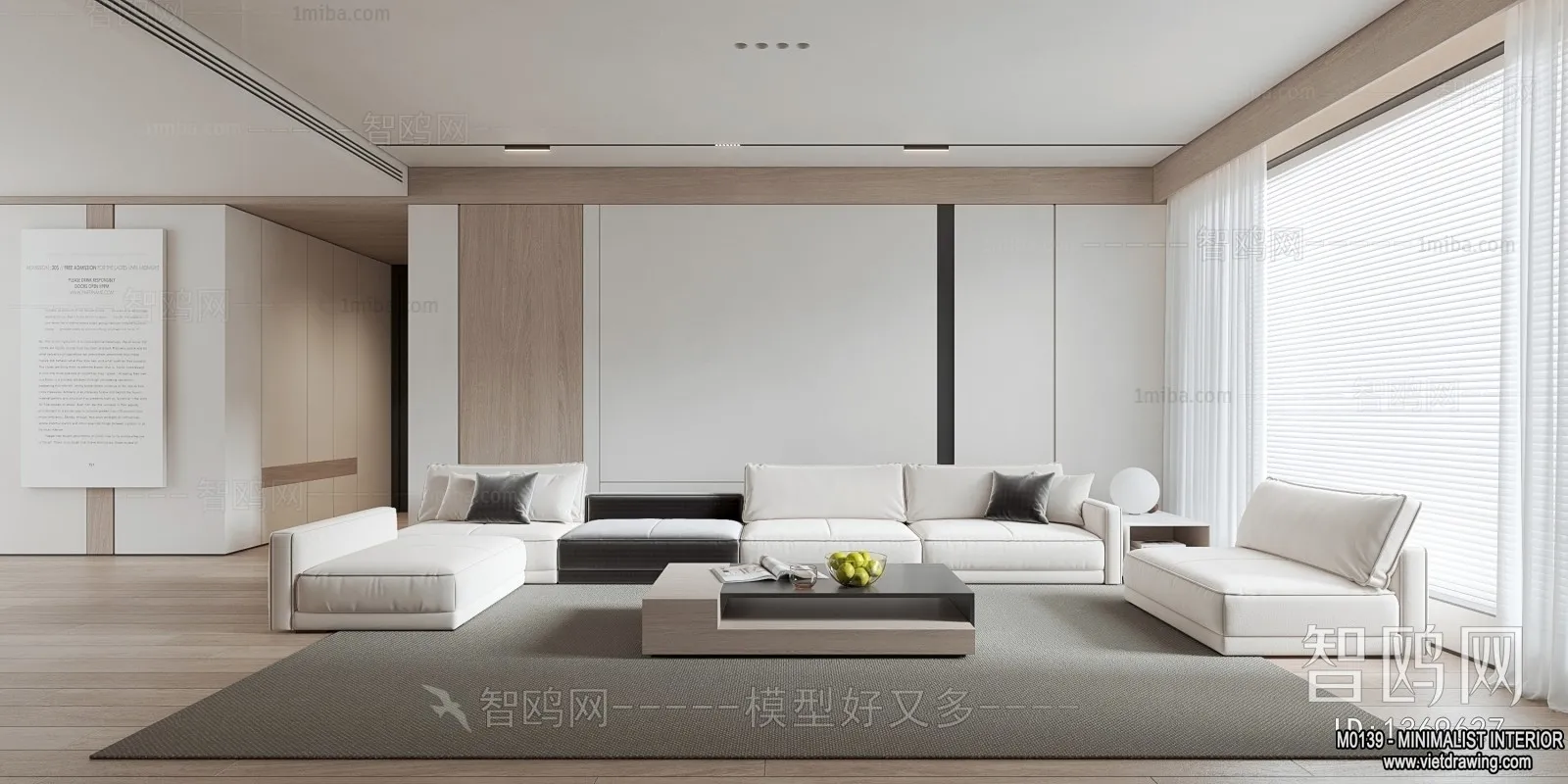 Living Room - Minimalist Style - 3D Interior Scene - 004