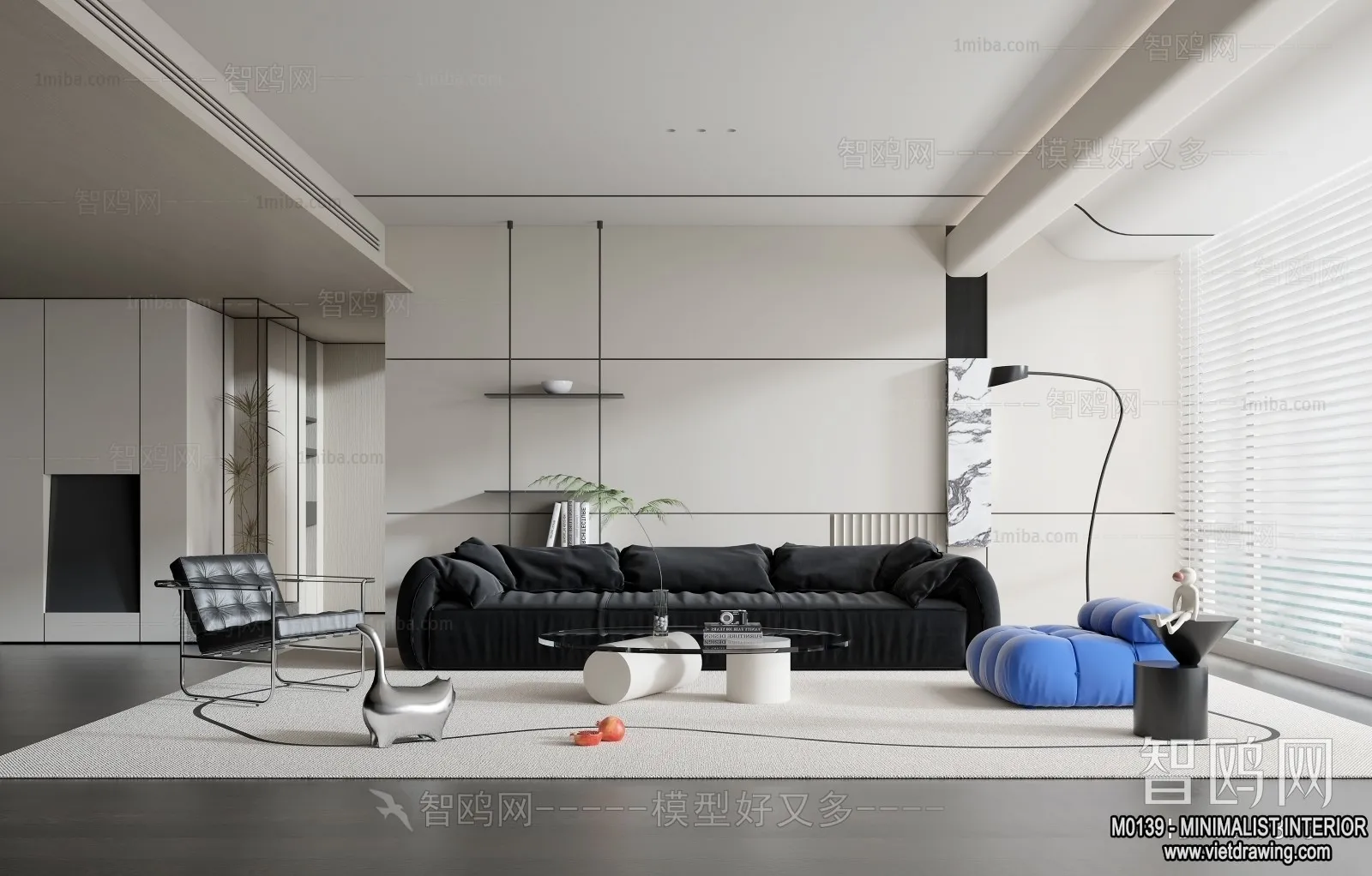 Living Room - Minimalist Style - 3D Interior Scene - 005