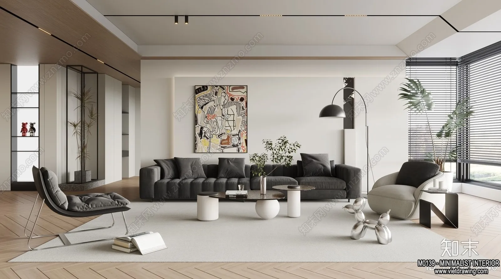 Living Room - Minimalist Style - 3D Interior Scene - 008