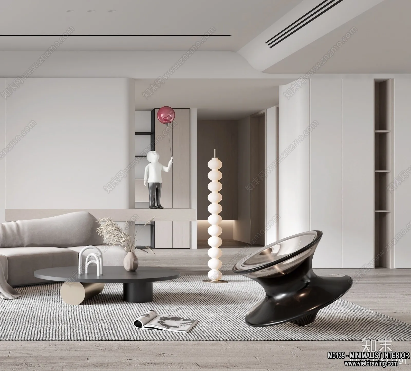 Living Room - Minimalist Style - 3D Interior Scene - 014