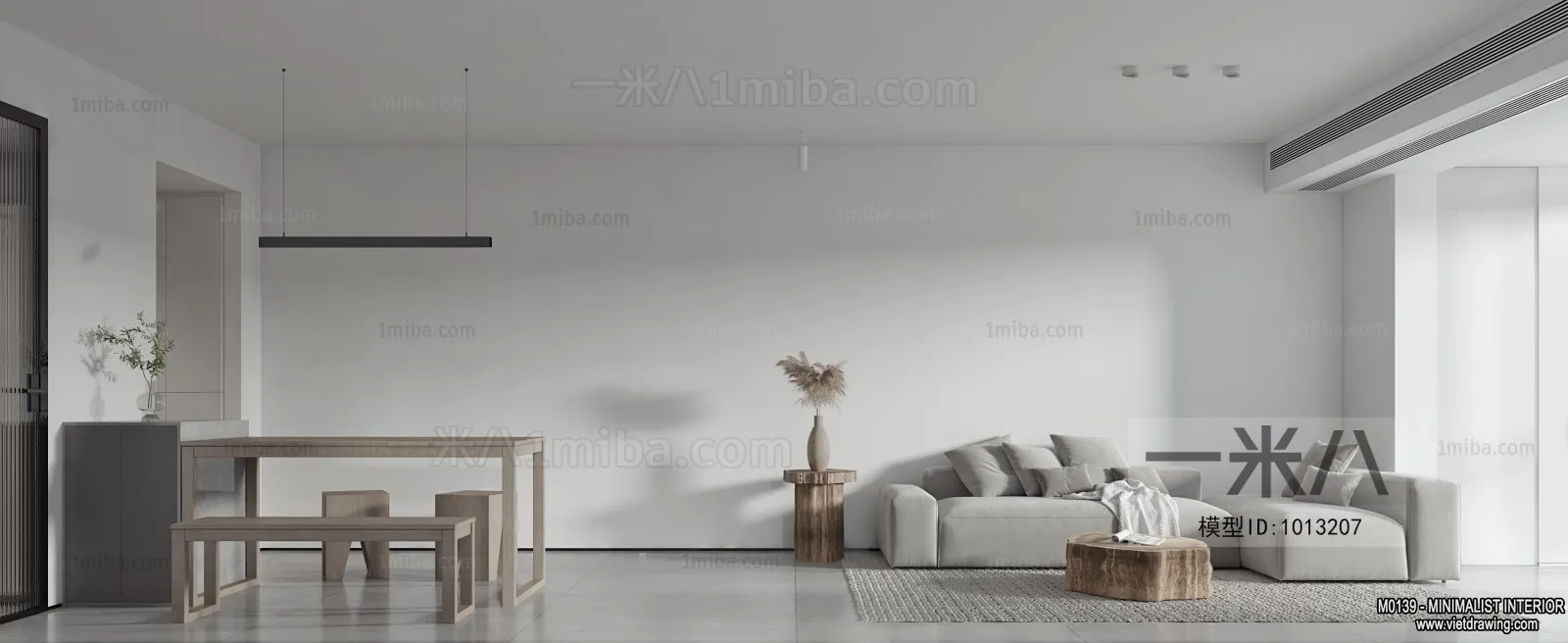 Living Room - Minimalist Style - 3D Interior Scene - 017