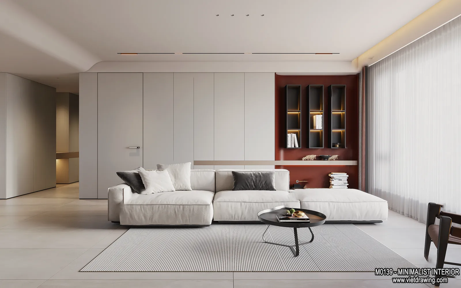 Living Room - Minimalist Style - 3D Interior Scene - 021