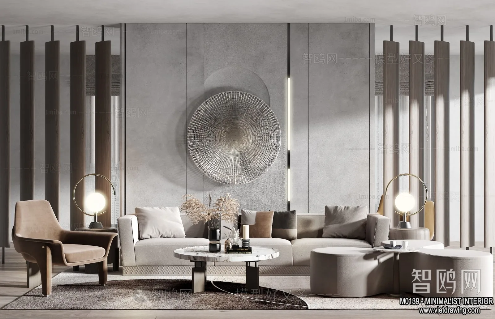 Living Room - Minimalist Style - 3D Interior Scene - 028