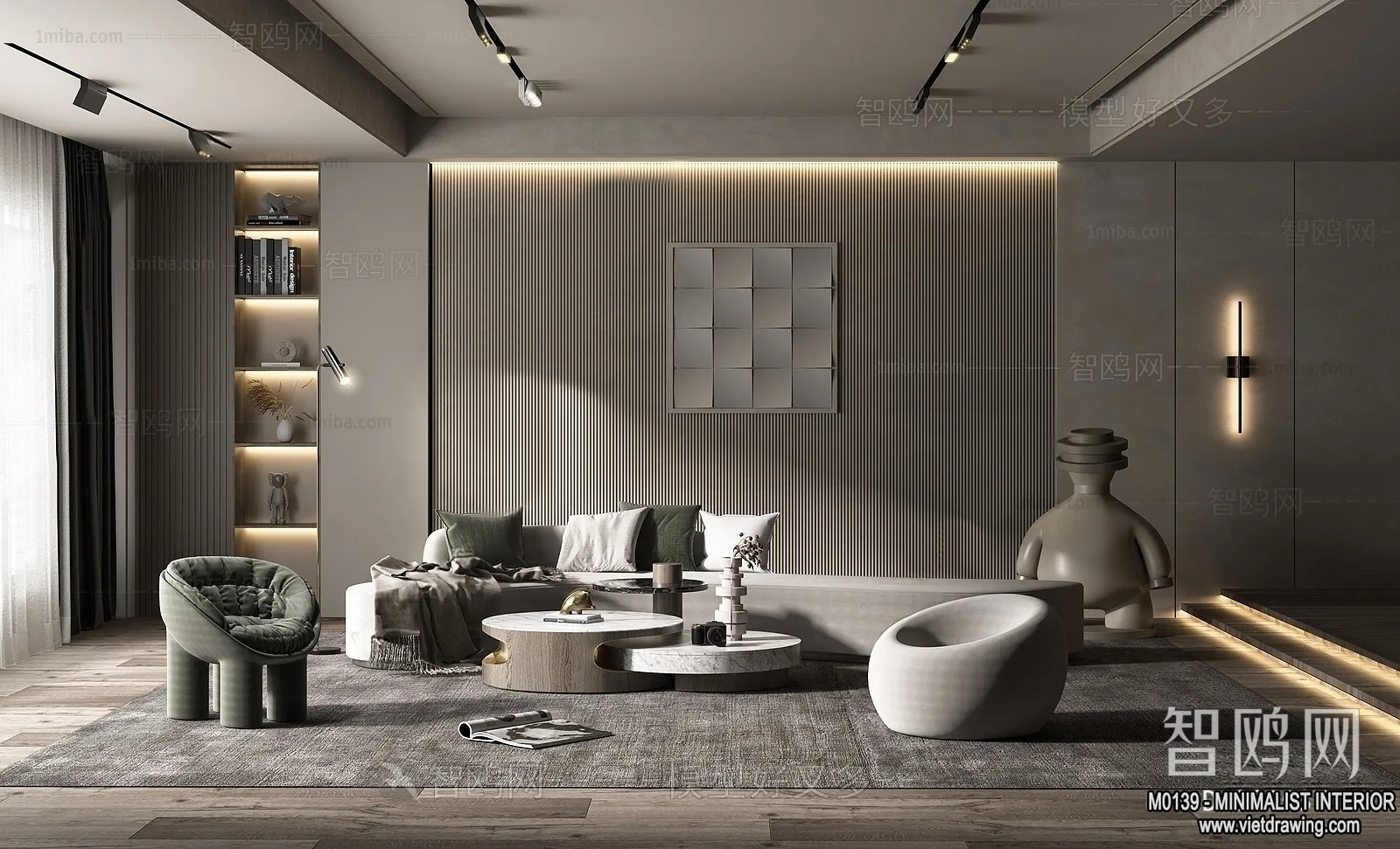 Living Room - Minimalist Style - 3D Interior Scene - 030