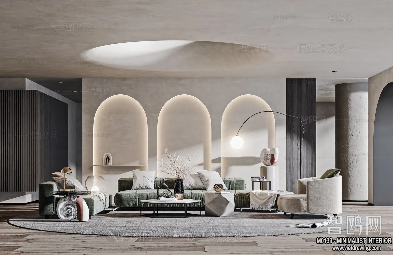 Living Room - Minimalist Style - 3D Interior Scene - 035