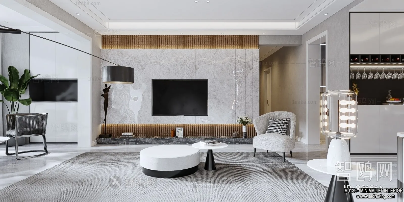 Living Room - Minimalist Style - 3D Interior Scene - 039