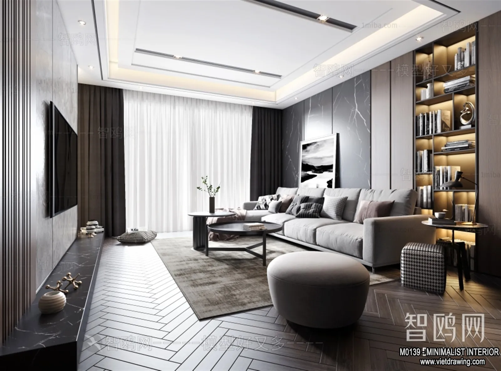Living Room - Minimalist Style - 3D Interior Scene - 045