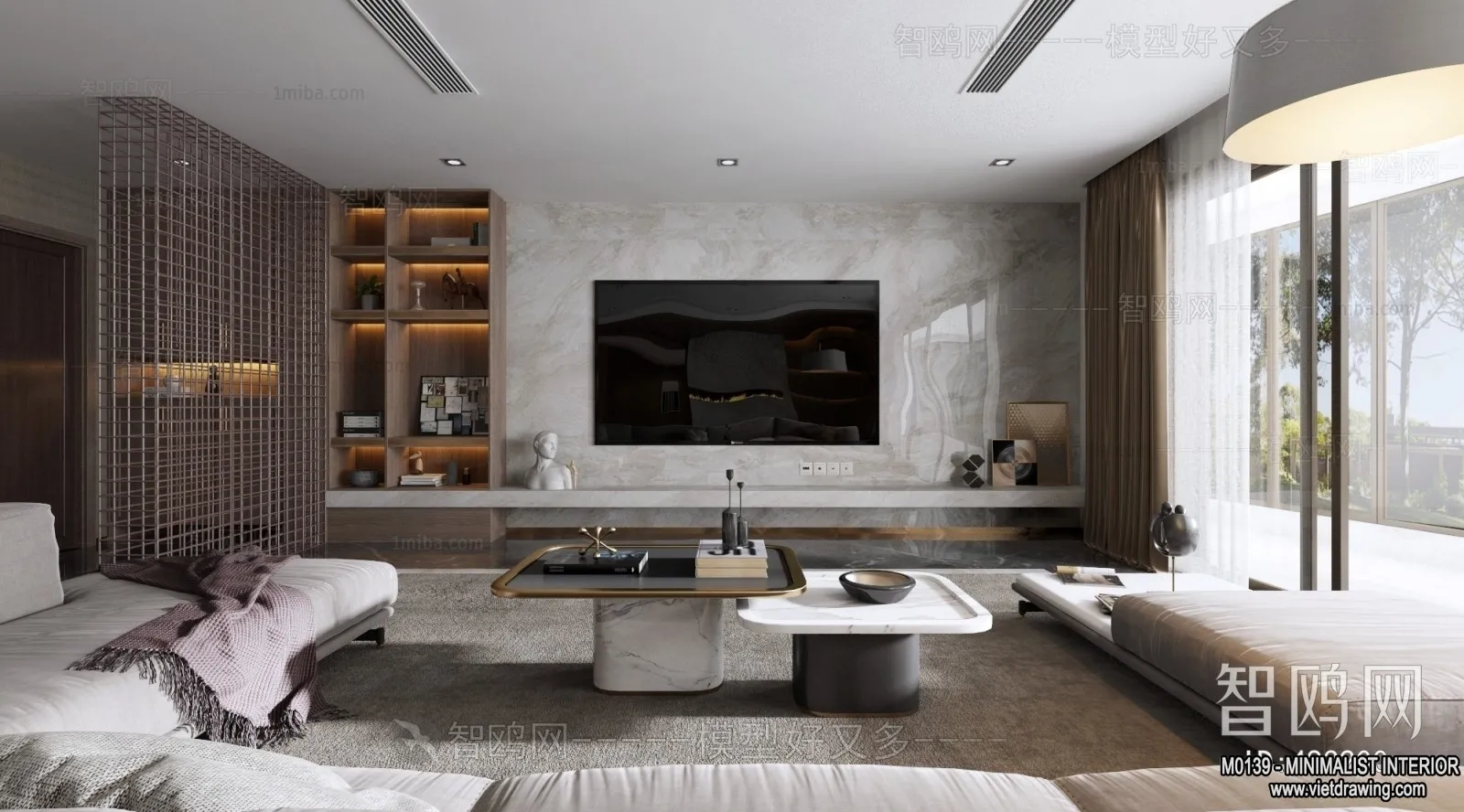 Living Room - Minimalist Style - 3D Interior Scene - 047
