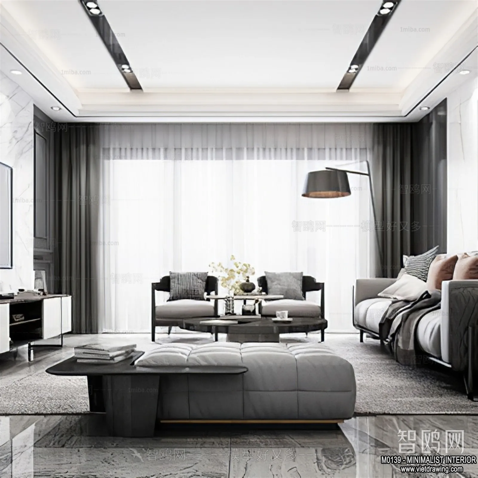 Living Room - Minimalist Style - 3D Interior Scene - 051