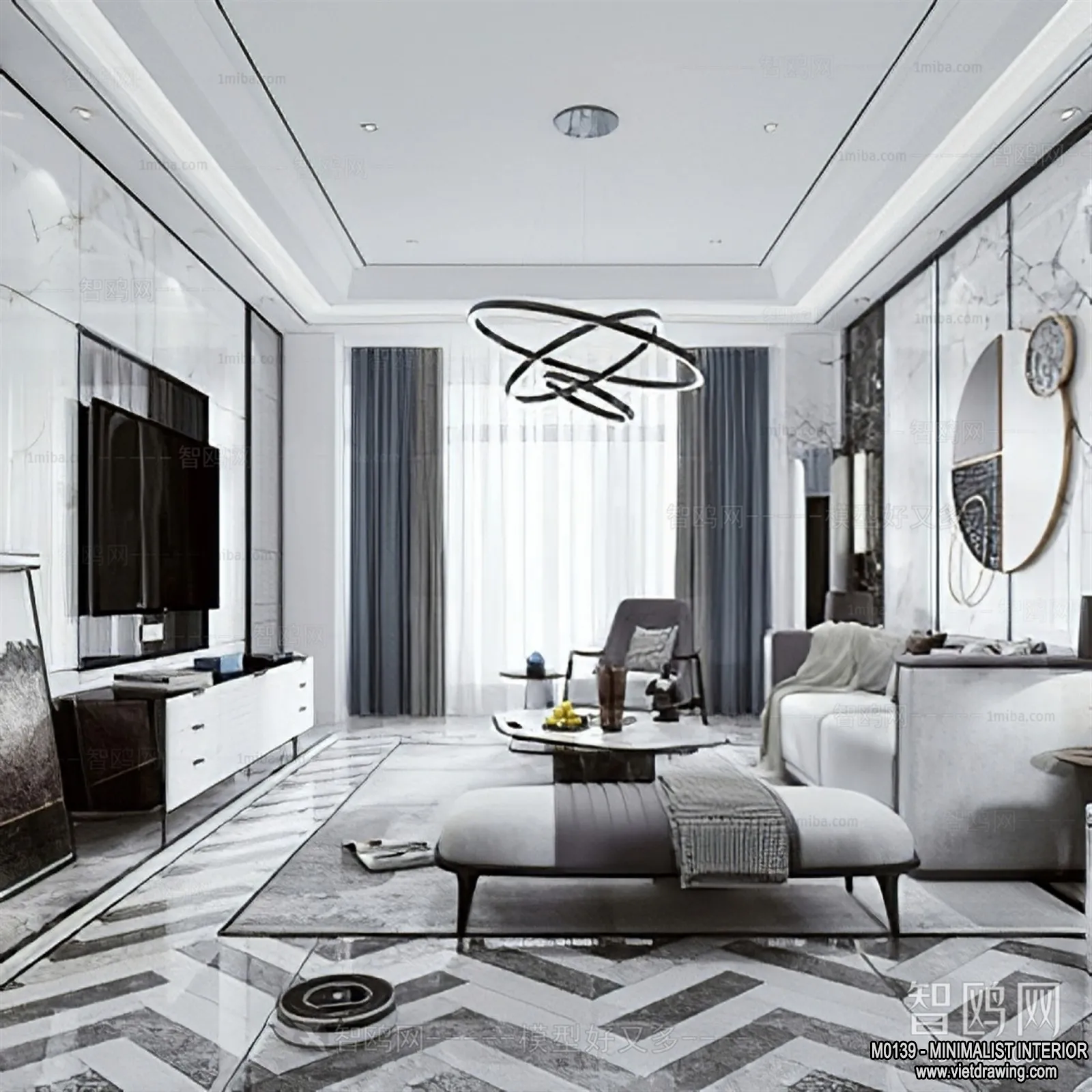 Living Room - Minimalist Style - 3D Interior Scene - 058