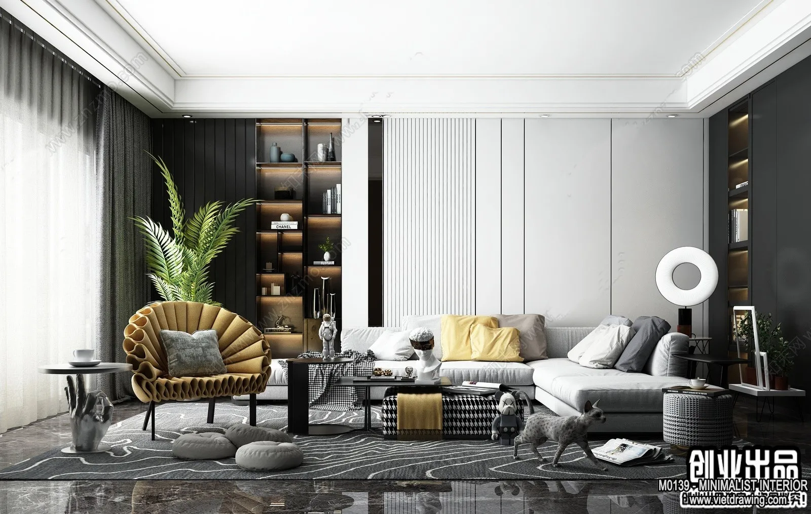 Living Room - Minimalist Style - 3D Interior Scene - 060