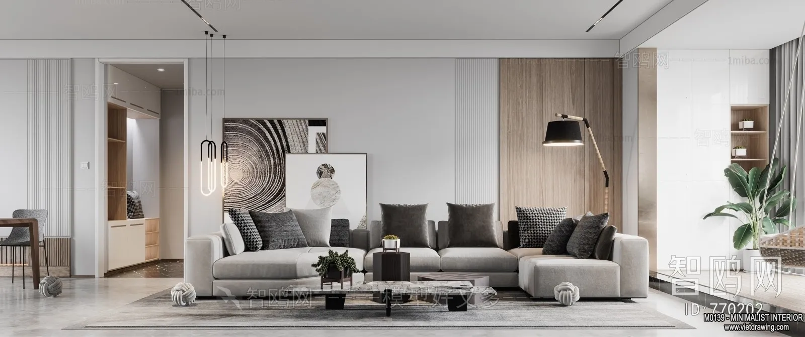 Living Room - Minimalist Style - 3D Interior Scene - 064