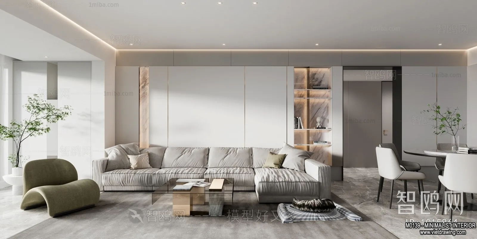 Living Room - Minimalist Style - 3D Interior Scene - 065