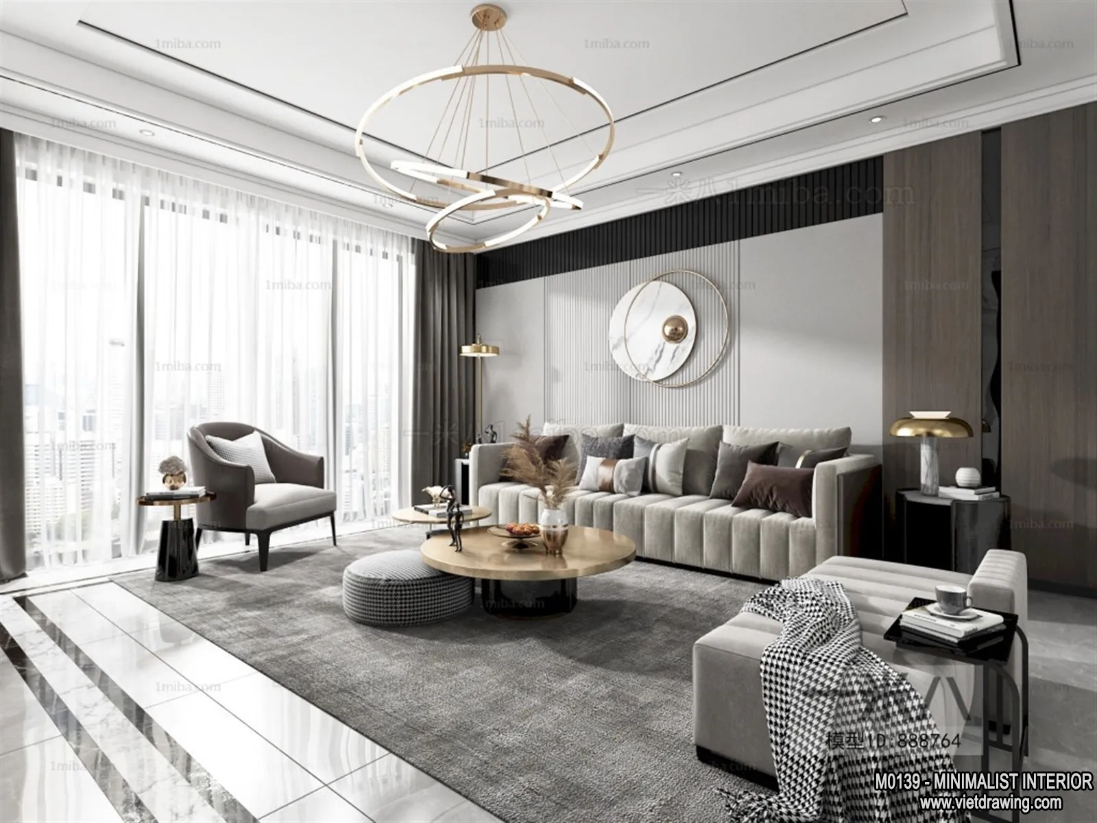 Living Room - Minimalist Style - 3D Interior Scene - 066