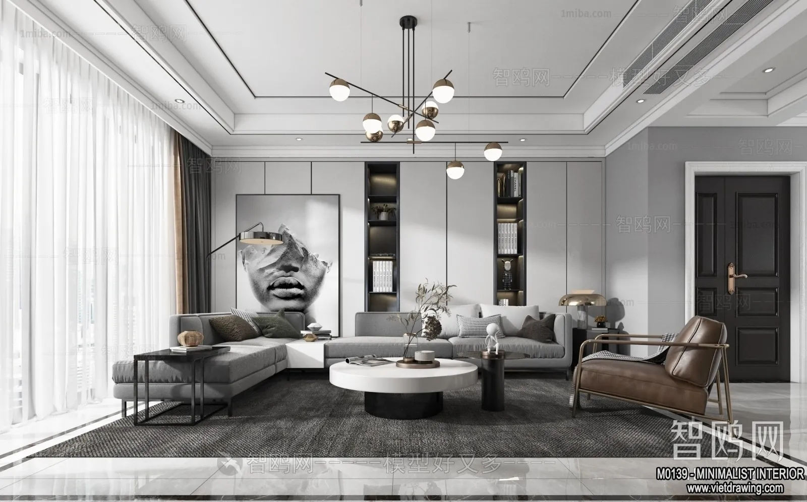 Living Room - Minimalist Style - 3D Interior Scene - 068