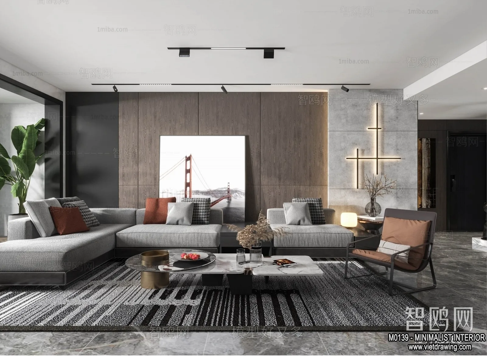Living Room - Minimalist Style - 3D Interior Scene - 069