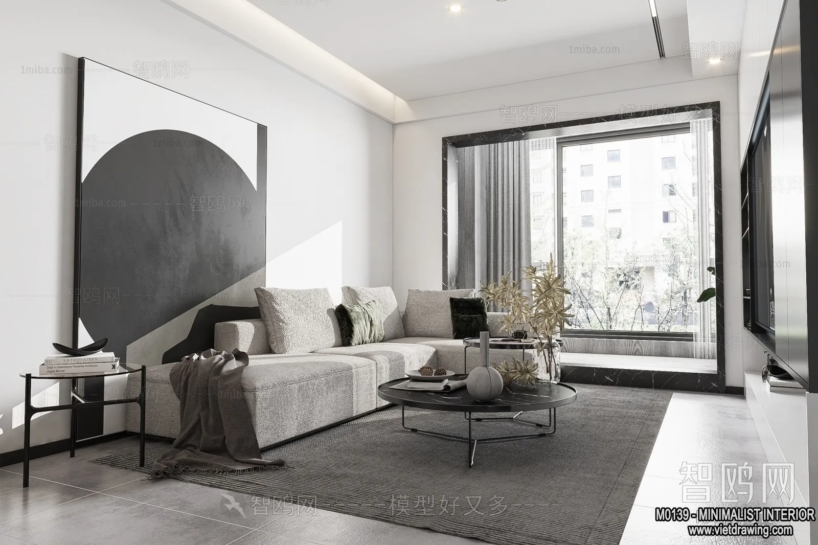 Living Room - Minimalist Style - 3D Interior Scene - 071