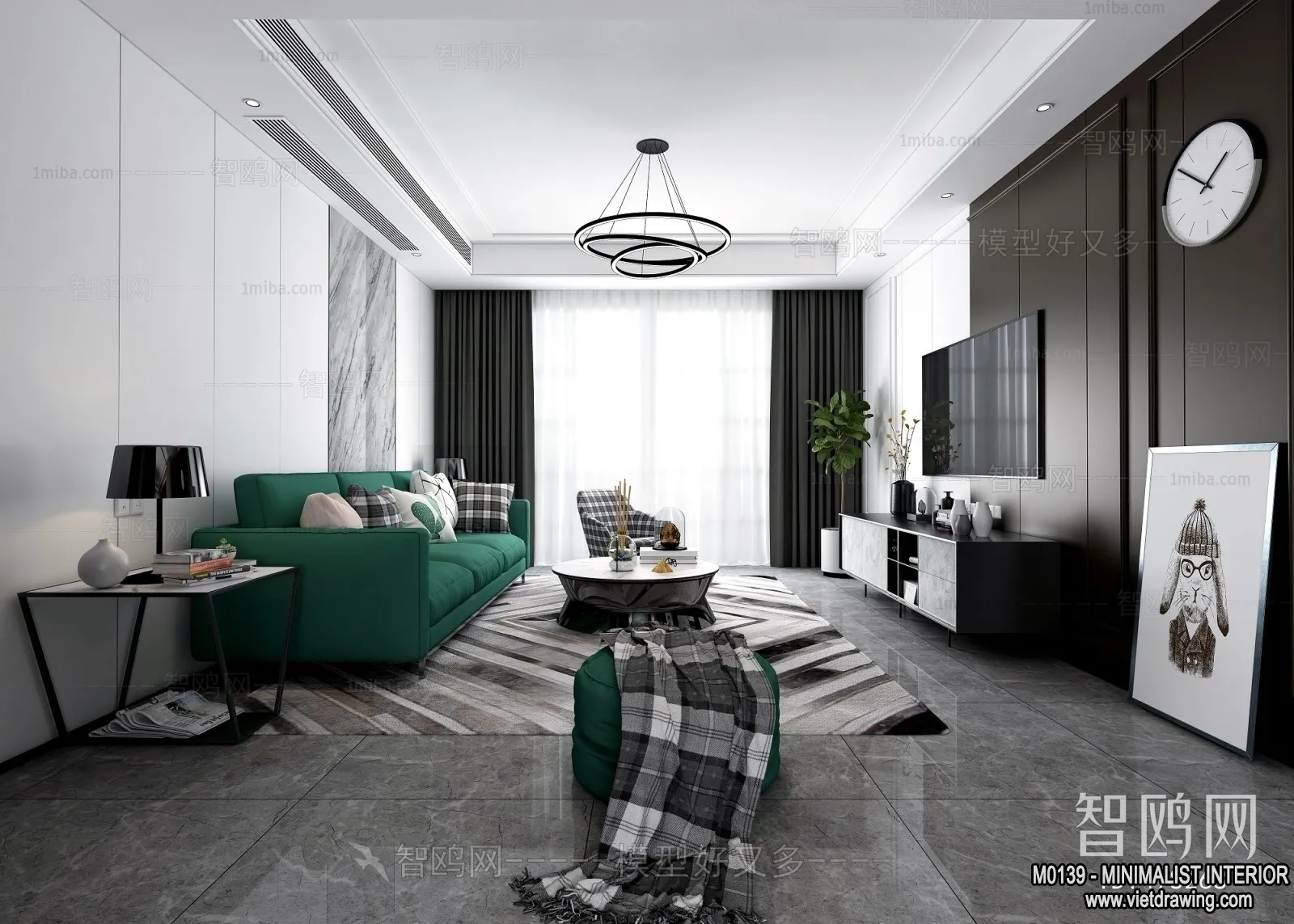 Living Room - Minimalist Style - 3D Interior Scene - 072