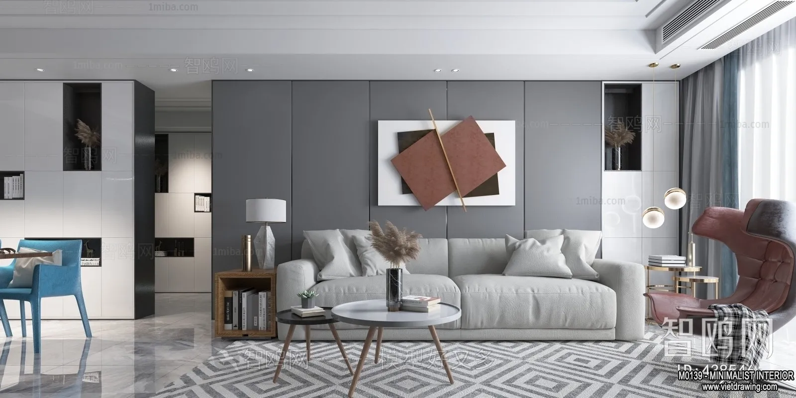 Living Room - Minimalist Style - 3D Interior Scene - 073