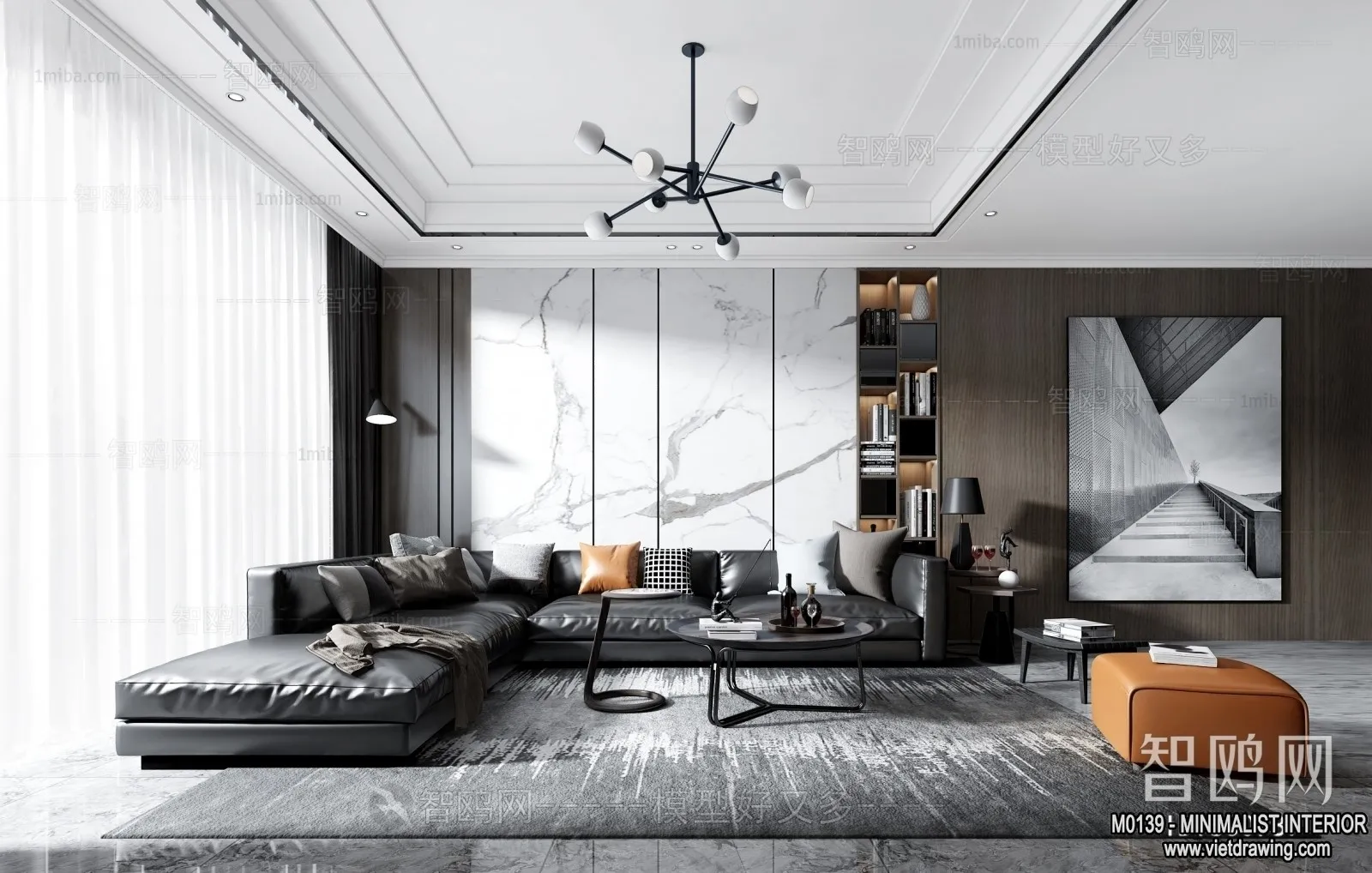 Living Room - Minimalist Style - 3D Interior Scene - 074