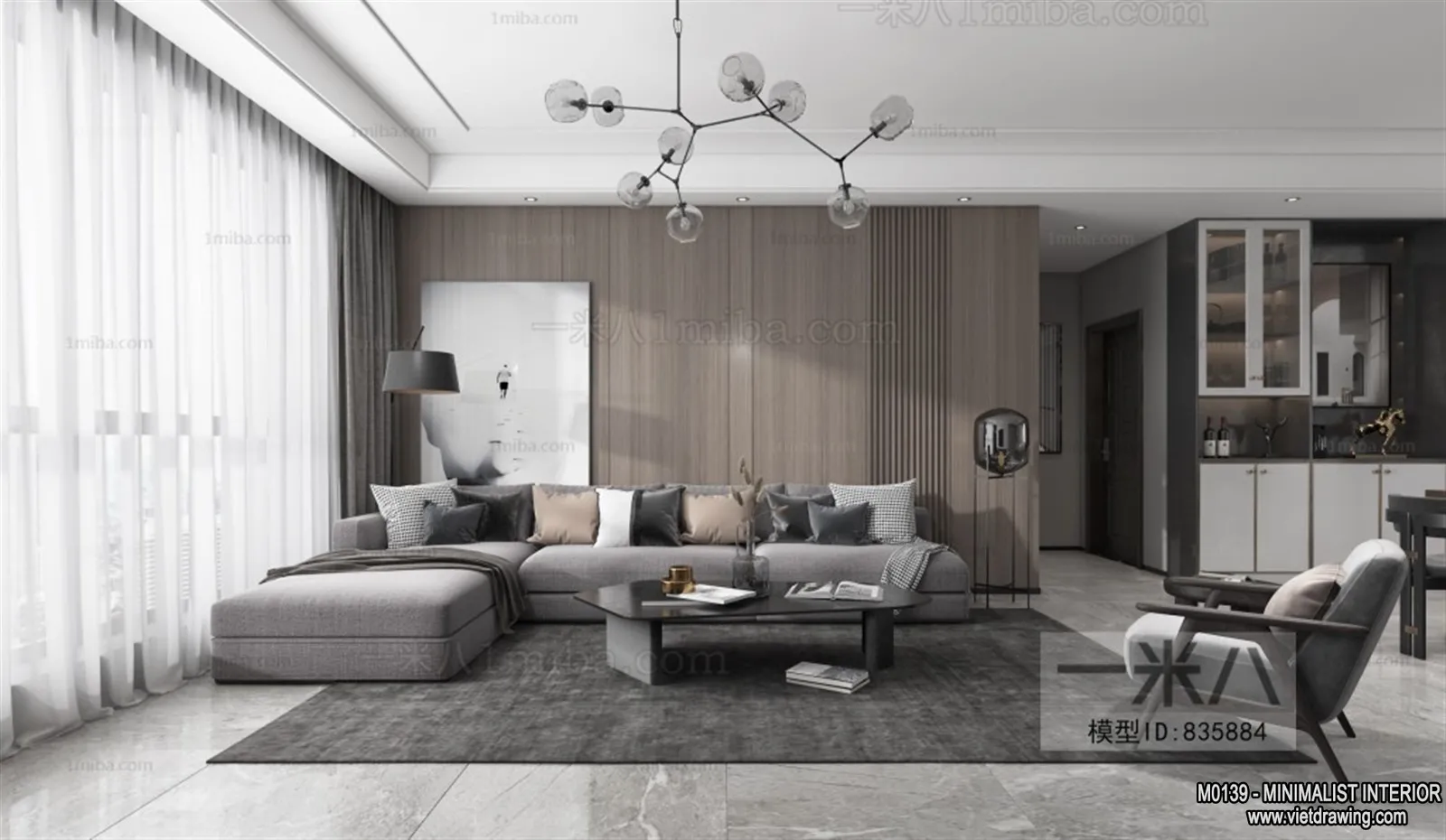 Living Room - Minimalist Style - 3D Interior Scene - 077