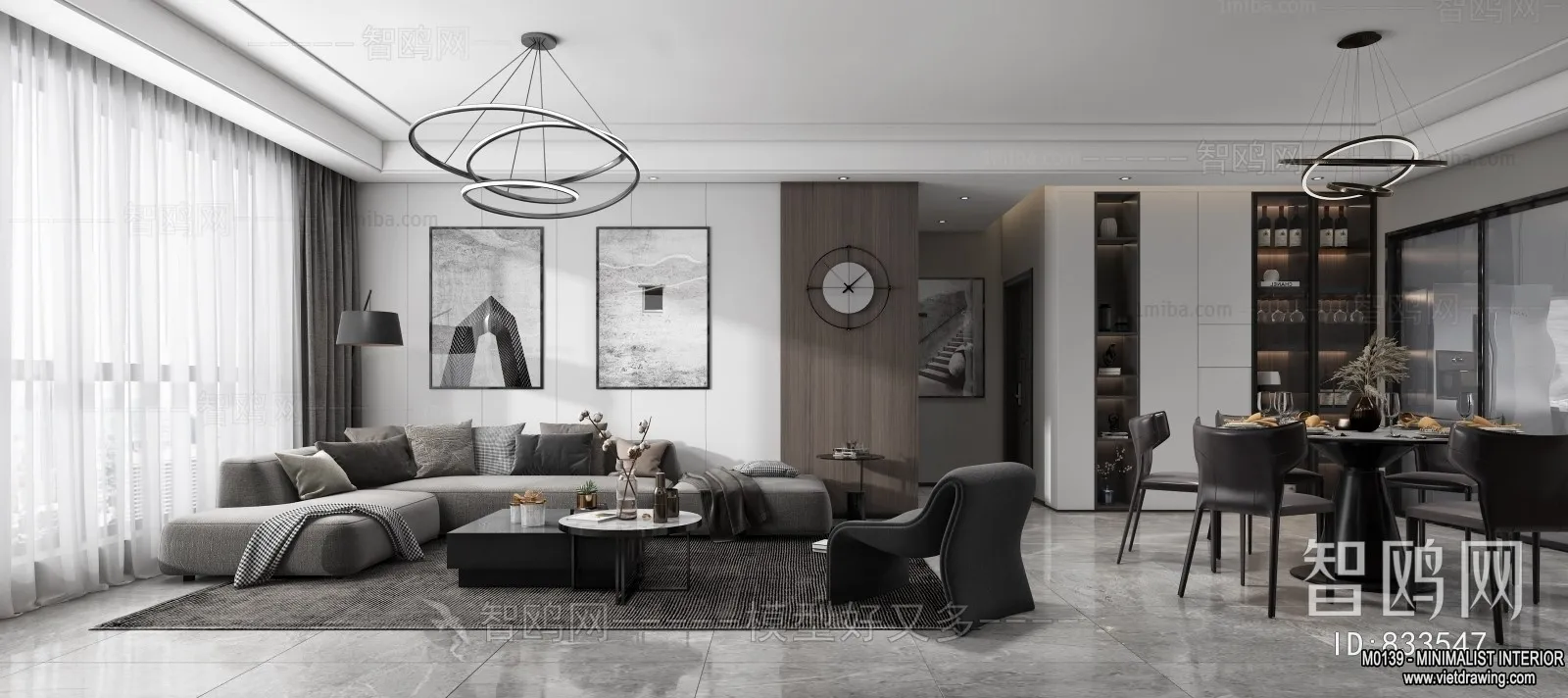 Living Room - Minimalist Style - 3D Interior Scene - 078