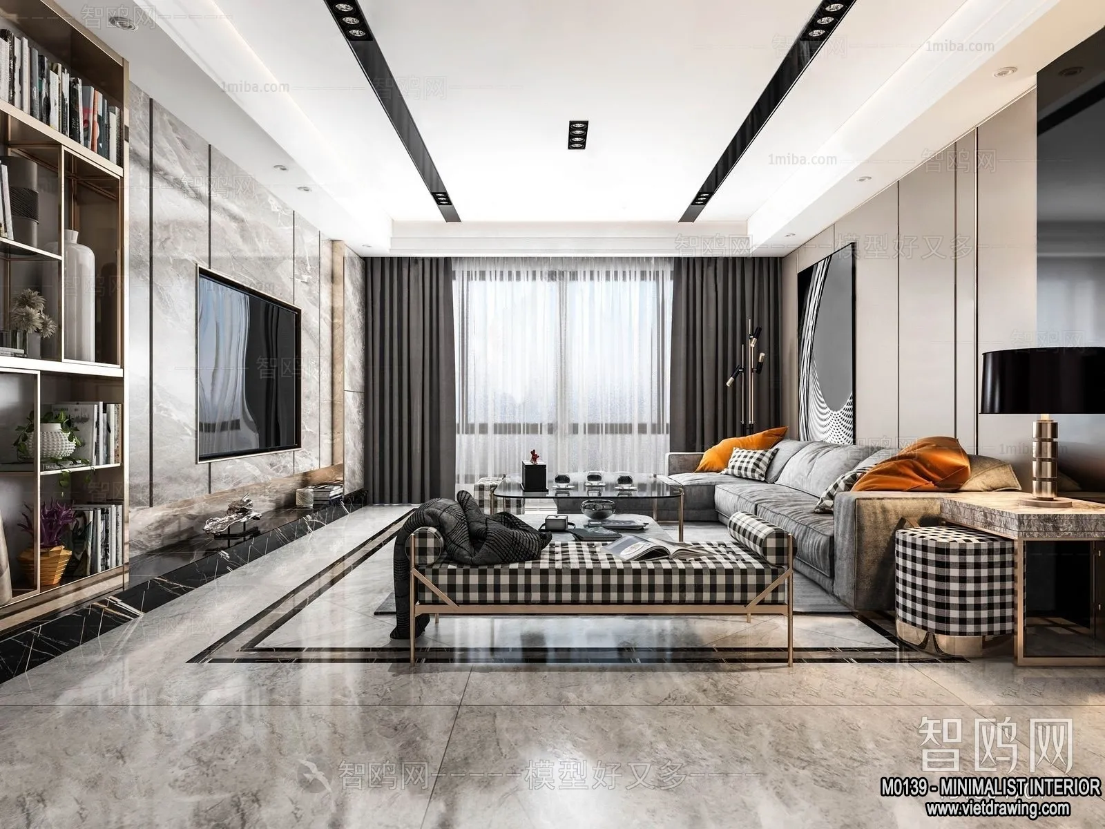 Living Room - Minimalist Style - 3D Interior Scene - 079