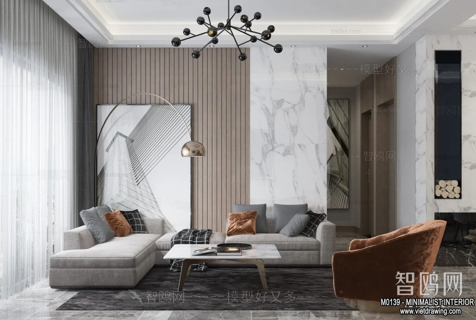 Living Room - Minimalist Style - 3D Interior Scene - 080