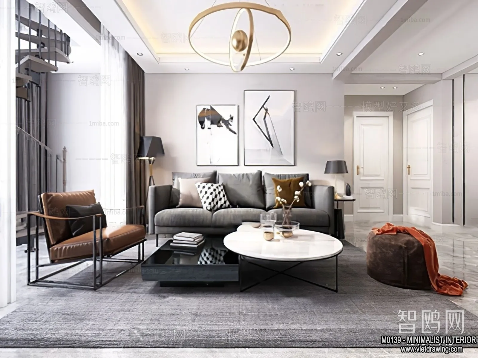 Living Room - Minimalist Style - 3D Interior Scene - 081