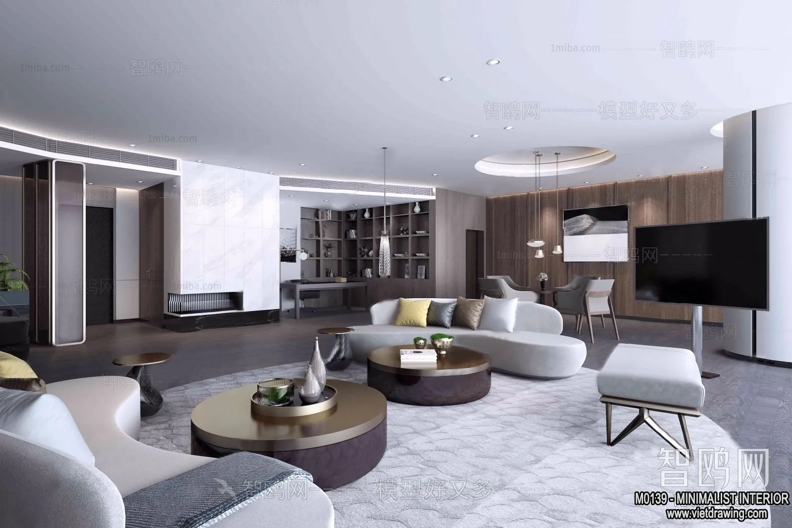 Living Room - Minimalist Style - 3D Interior Scene - 084