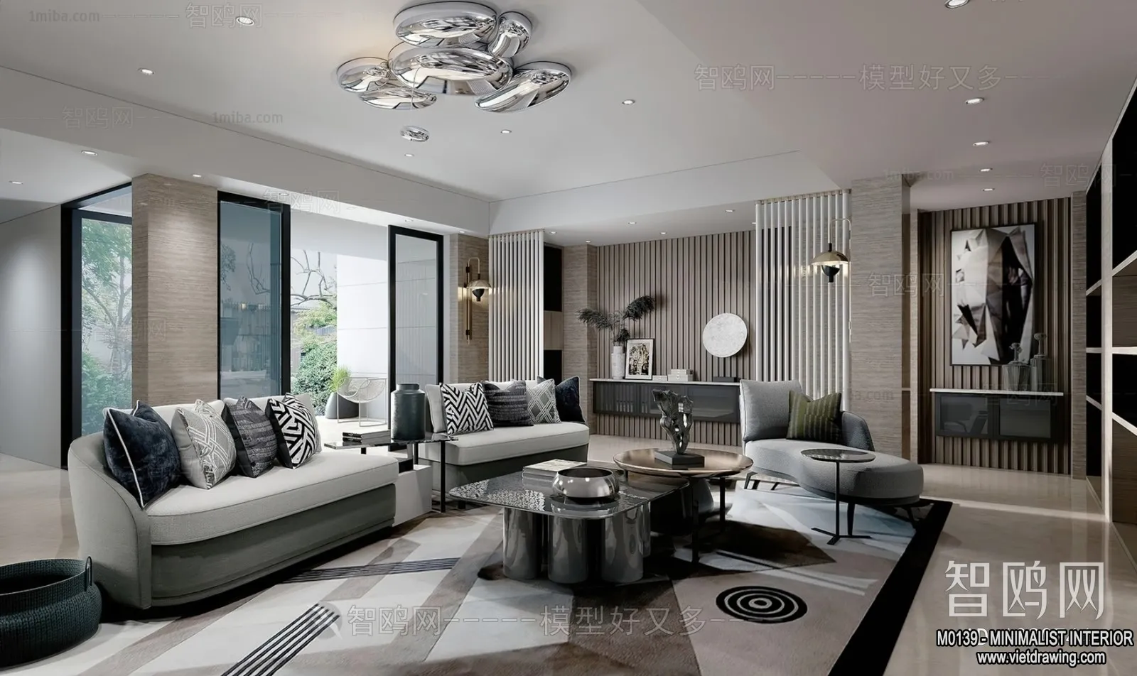 Living Room - Minimalist Style - 3D Interior Scene - 086