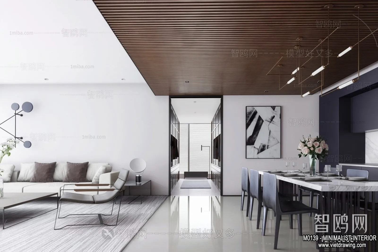 Living Room - Minimalist Style - 3D Interior Scene - 088