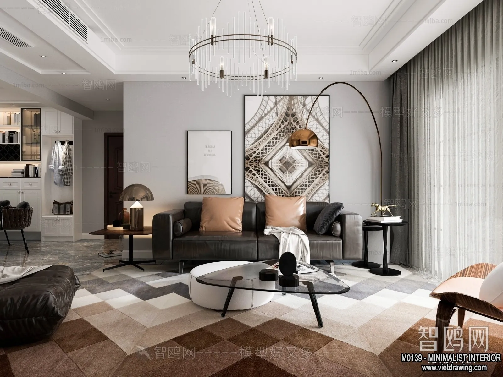 Living Room - Minimalist Style - 3D Interior Scene - 090